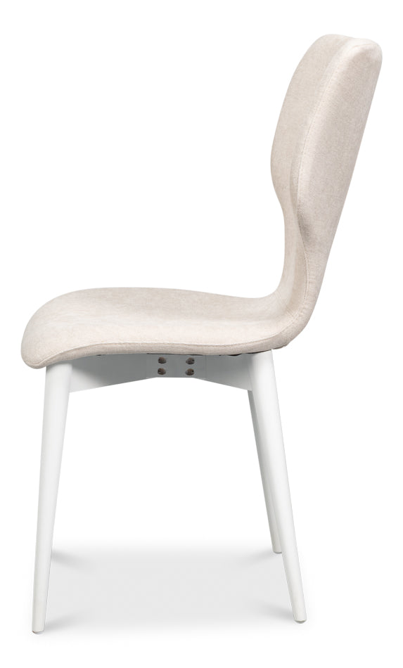 Contour Sidechair, Cortina White by Sarreid Ltd - view 3