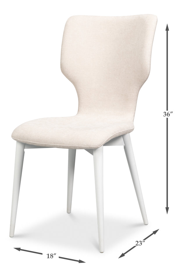 Contour Sidechair, Cortina White by Sarreid Ltd - view 7