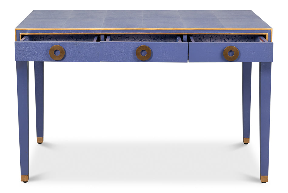 Gabriella Shagreen Desk/Table,Marlin Blu by Sarreid Ltd - view 3