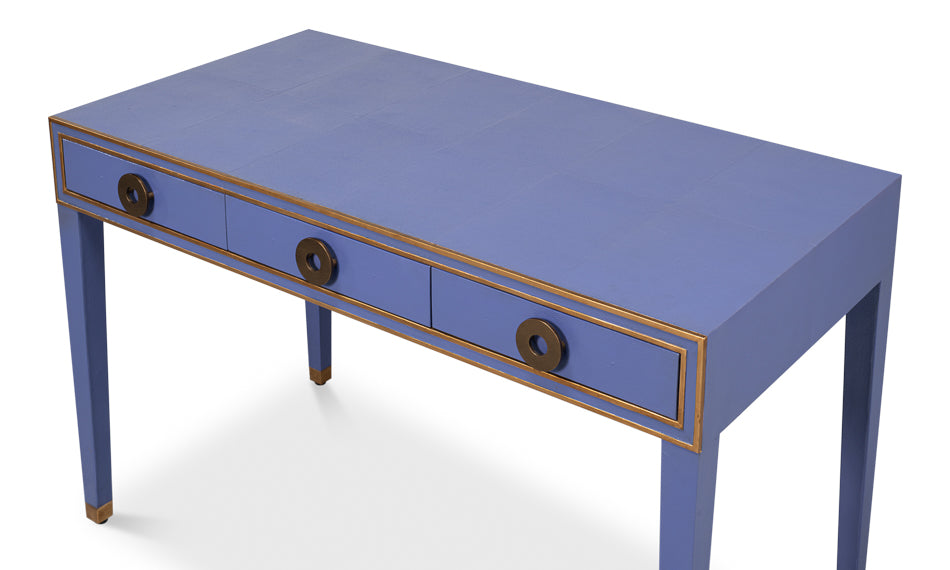 Gabriella Shagreen Desk/Table,Marlin Blu by Sarreid Ltd - view 4