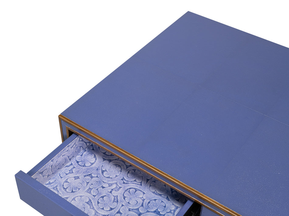 Gabriella Shagreen Desk/Table,Marlin Blu by Sarreid Ltd - view 5