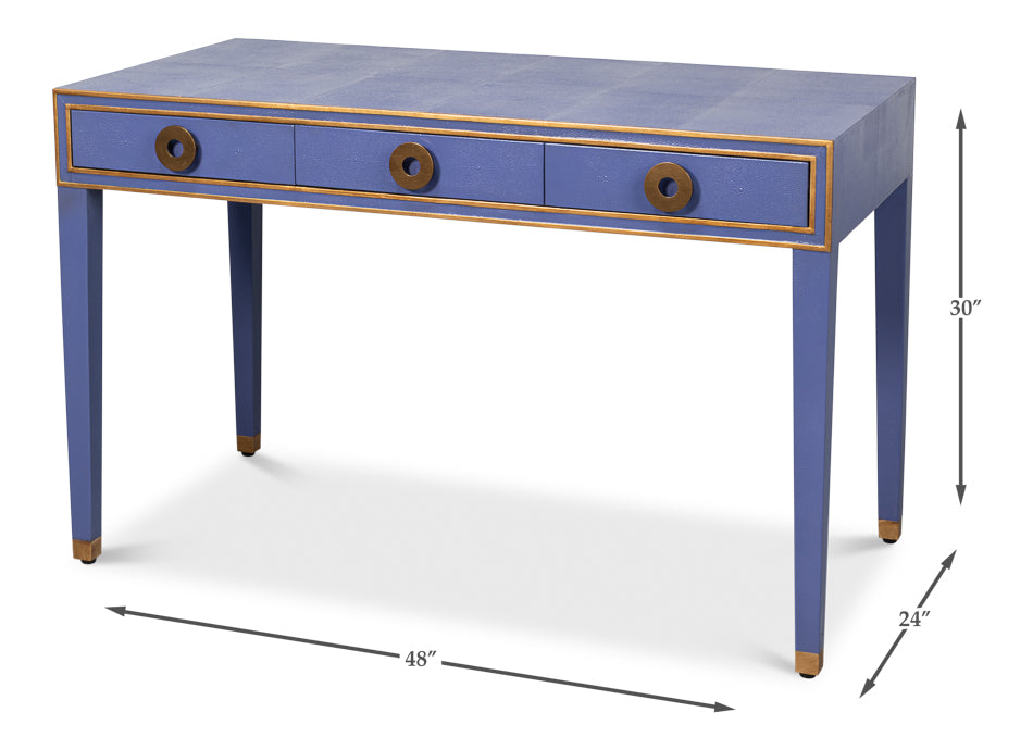Gabriella Shagreen Desk/Table,Marlin Blu by Sarreid Ltd - view 7