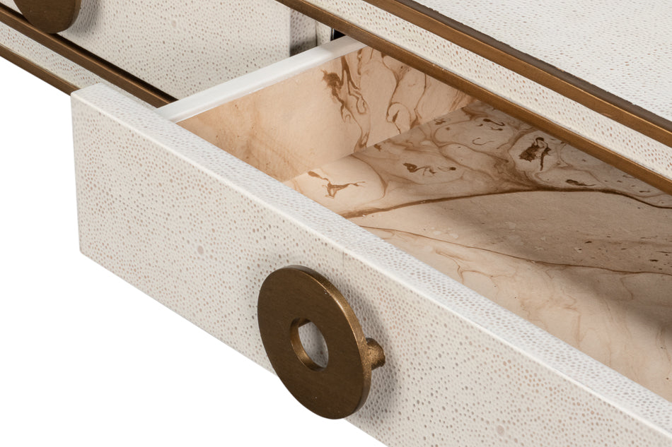 Gabriella Shagreen Desk/Table,Osprey Wht by Sarreid Ltd - view 10
