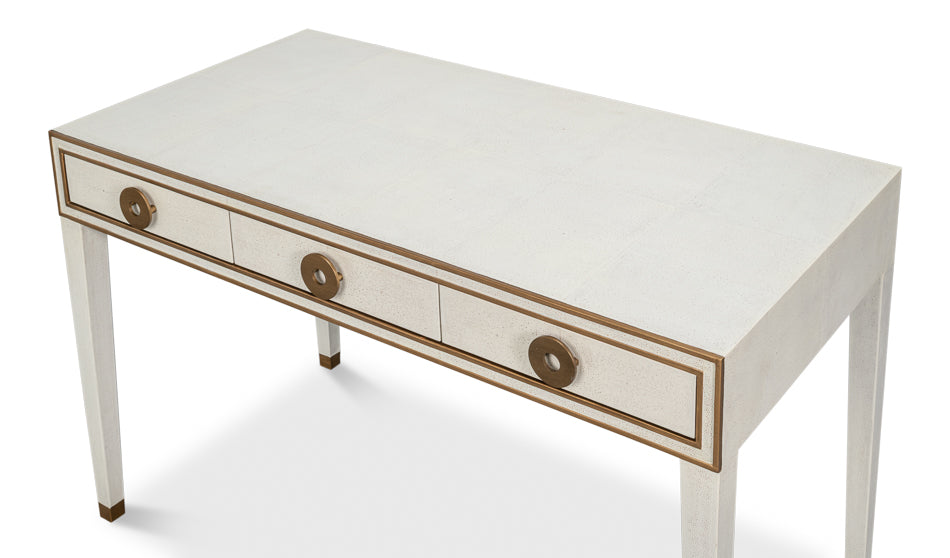 Gabriella Shagreen Desk/Table,Osprey Wht by Sarreid Ltd - view 4