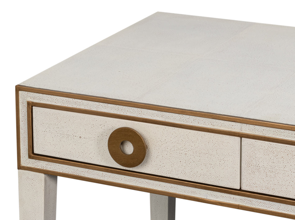 Gabriella Shagreen Desk/Table,Osprey Wht by Sarreid Ltd - view 5