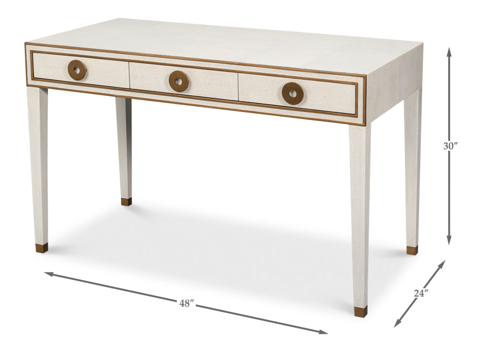 Gabriella Shagreen Desk/Table,Osprey Wht by Sarreid Ltd - view 7