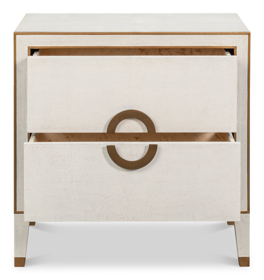 Gabriella Night Stand, Osprey White by Sarreid Ltd - view 3