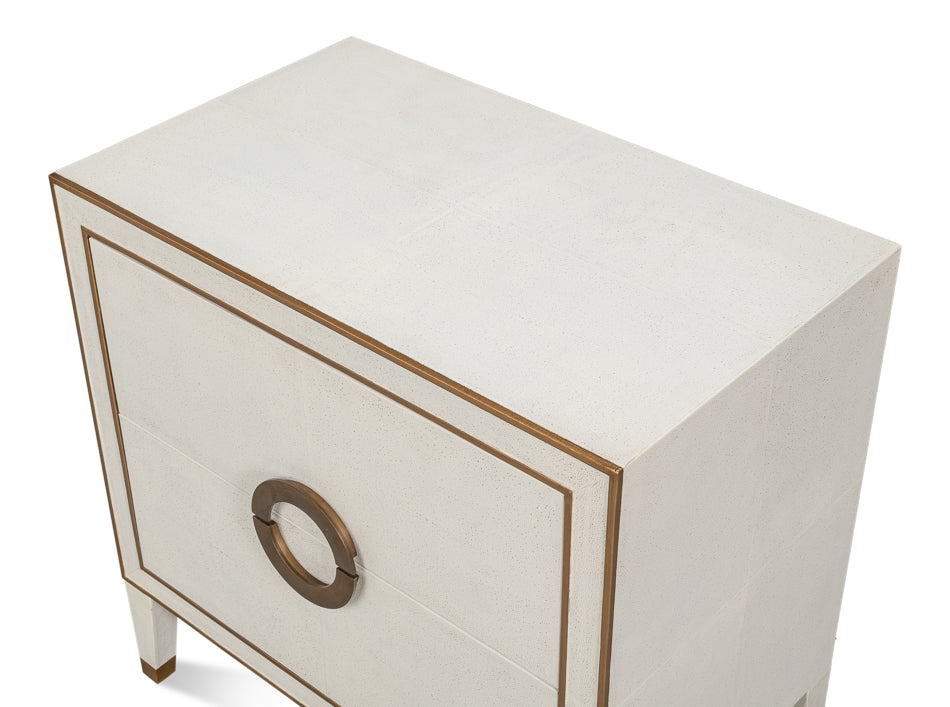 Gabriella Night Stand, Osprey White by Sarreid Ltd - view 4