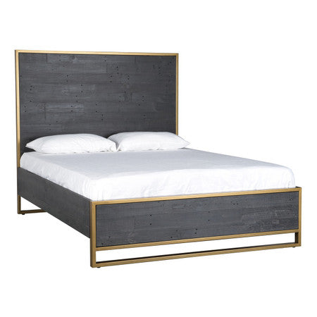 Elle Brass Frame Reclaimed Wood California King Platform Bed