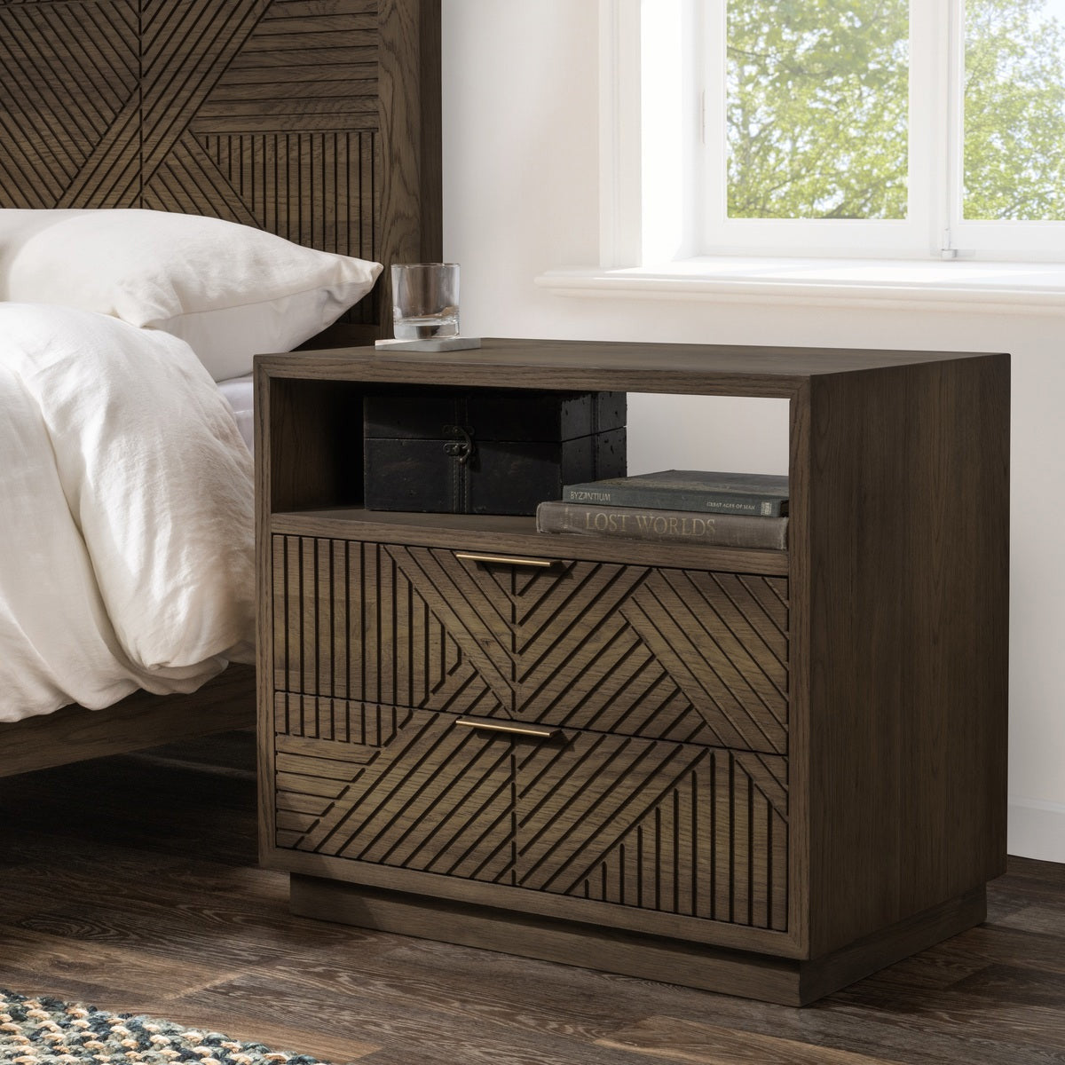 Santa Clara Solid Wood 2Dwr Nightstand