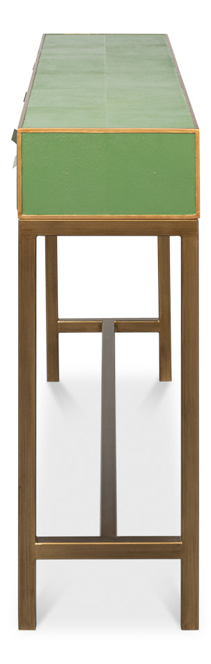 Gideon Shagreen Console, Watercress by Sarreid Ltd - view 9
