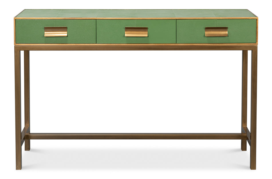 Gideon Shagreen Console, Watercress by Sarreid Ltd - view 2