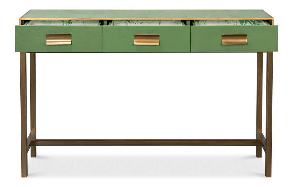 Gideon Shagreen Console, Watercress by Sarreid Ltd - view 3