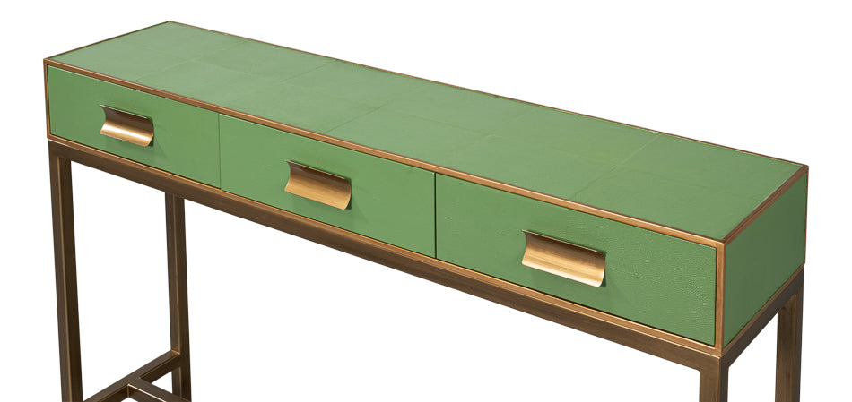 Gideon Shagreen Console, Watercress by Sarreid Ltd - view 4
