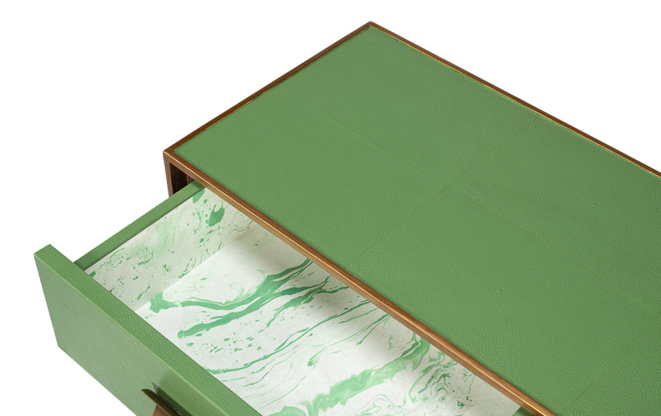Gideon Shagreen Console, Watercress by Sarreid Ltd - view 5