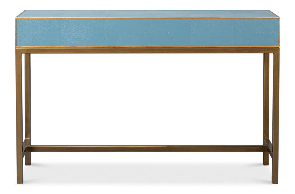Gideon Shagreen Console, Chambray Blue by Sarreid Ltd - view 8
