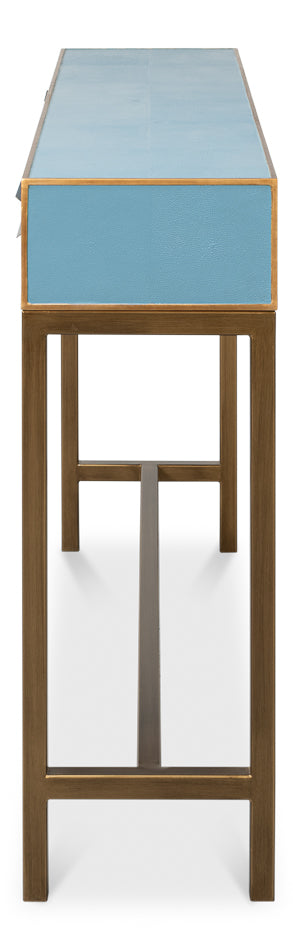 Gideon Shagreen Console, Chambray Blue by Sarreid Ltd - view 9