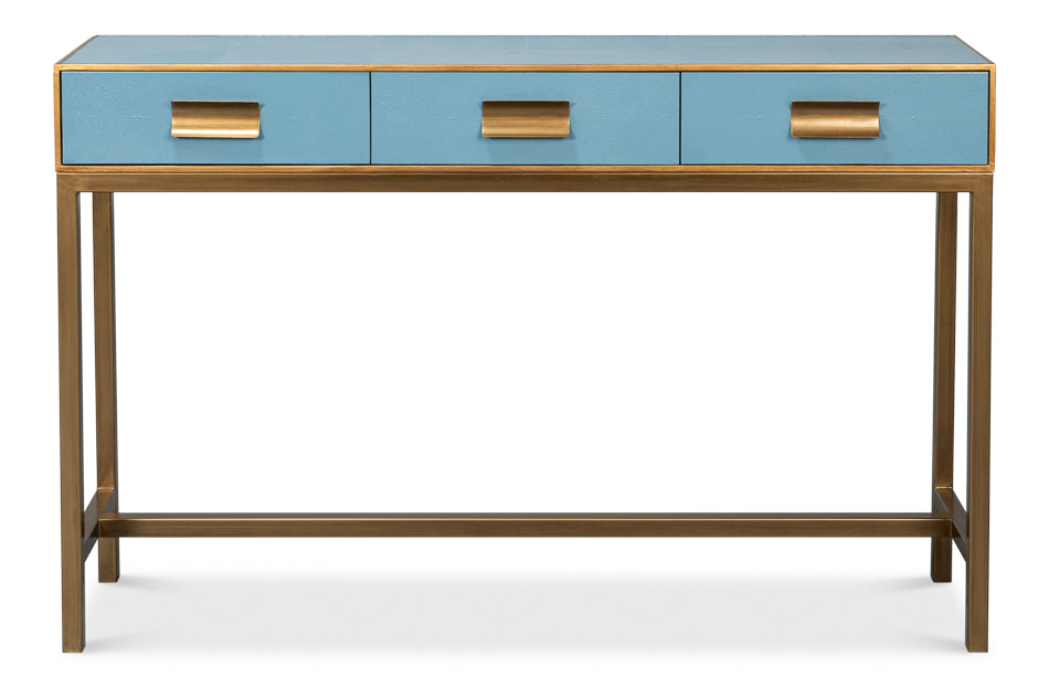 Gideon Shagreen Console, Chambray Blue by Sarreid Ltd - view 2