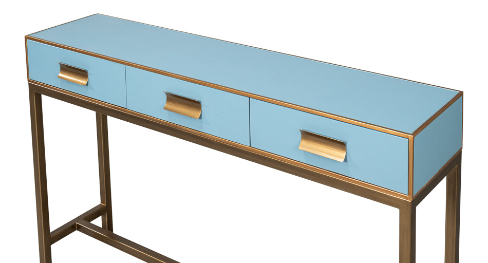 Gideon Shagreen Console, Chambray Blue by Sarreid Ltd - view 4