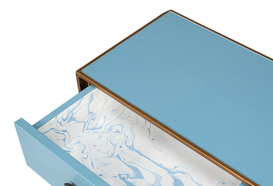 Gideon Shagreen Console, Chambray Blue by Sarreid Ltd - view 5