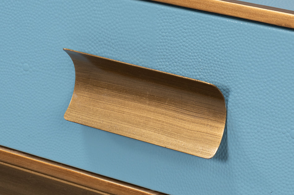 Gideon Shagreen Console, Chambray Blue by Sarreid Ltd - view 6