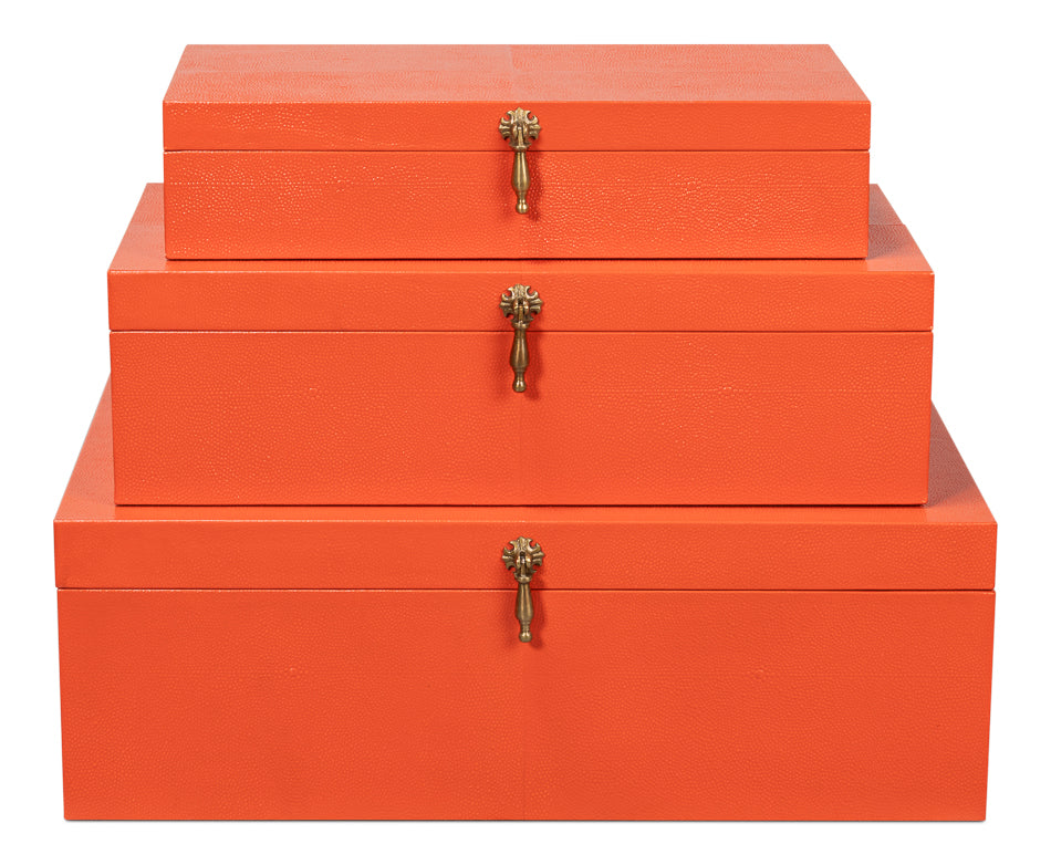 Cosmos Nesting Boxes,S/3 Orangeade by Sarreid Ltd - view 2