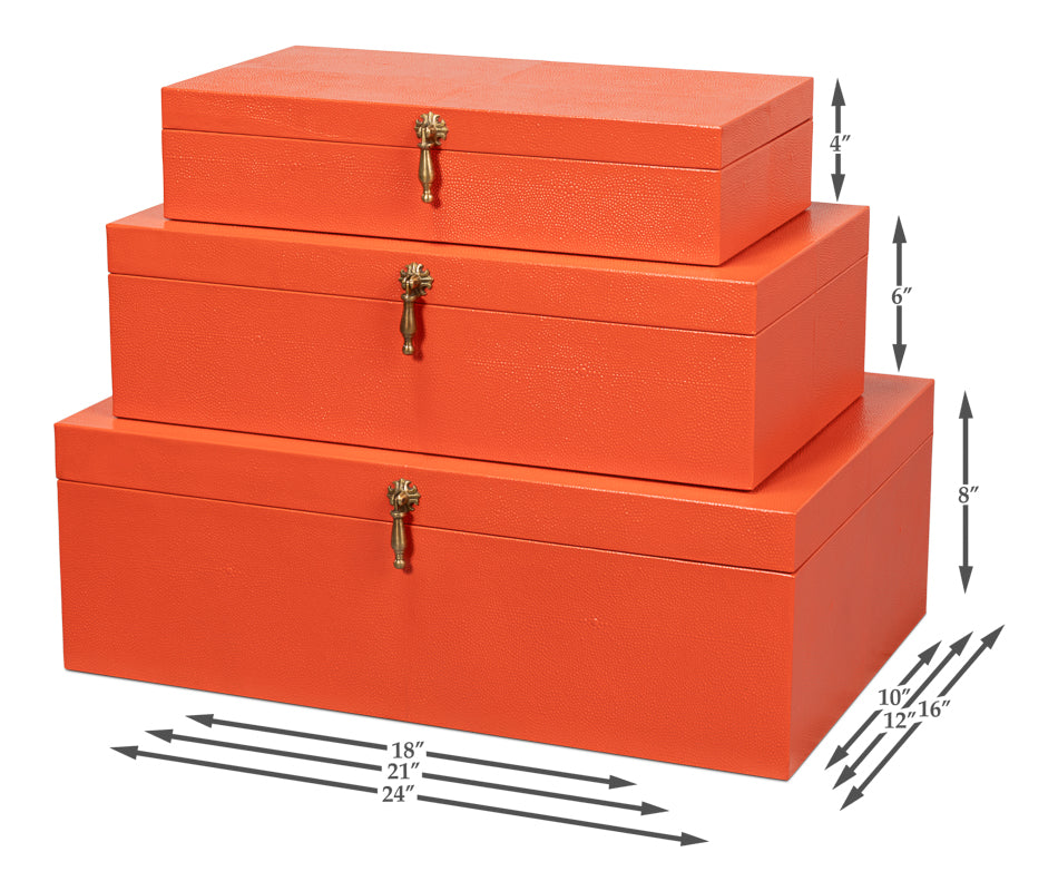 Cosmos Nesting Boxes,S/3 Orangeade by Sarreid Ltd - view 7