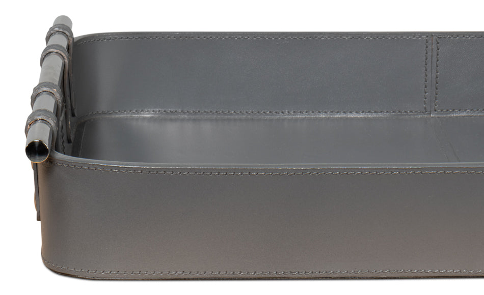 Safari Leather Tray, Quiet Shade by Sarreid Ltd - view 9
