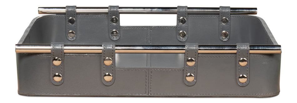 Safari Leather Tray, Quiet Shade by Sarreid Ltd - view 10