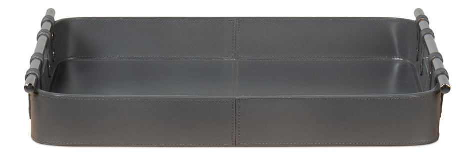 Safari Leather Tray, Quiet Shade by Sarreid Ltd - view 2