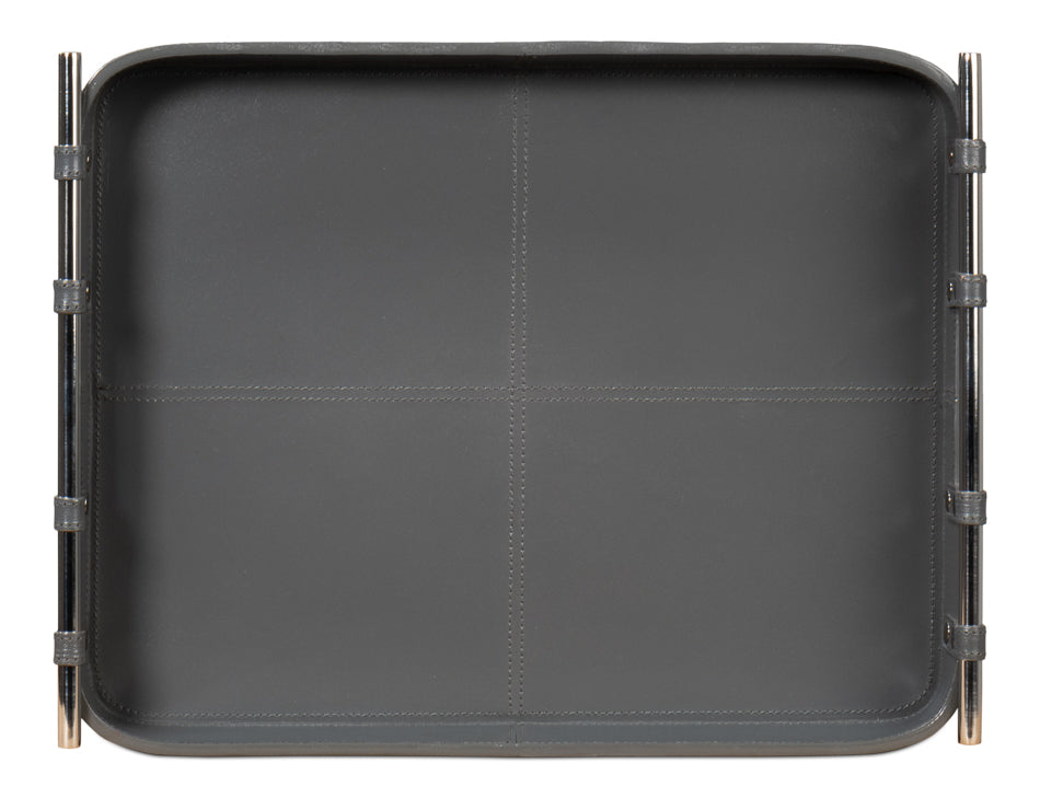 Safari Leather Tray, Quiet Shade by Sarreid Ltd - view 5