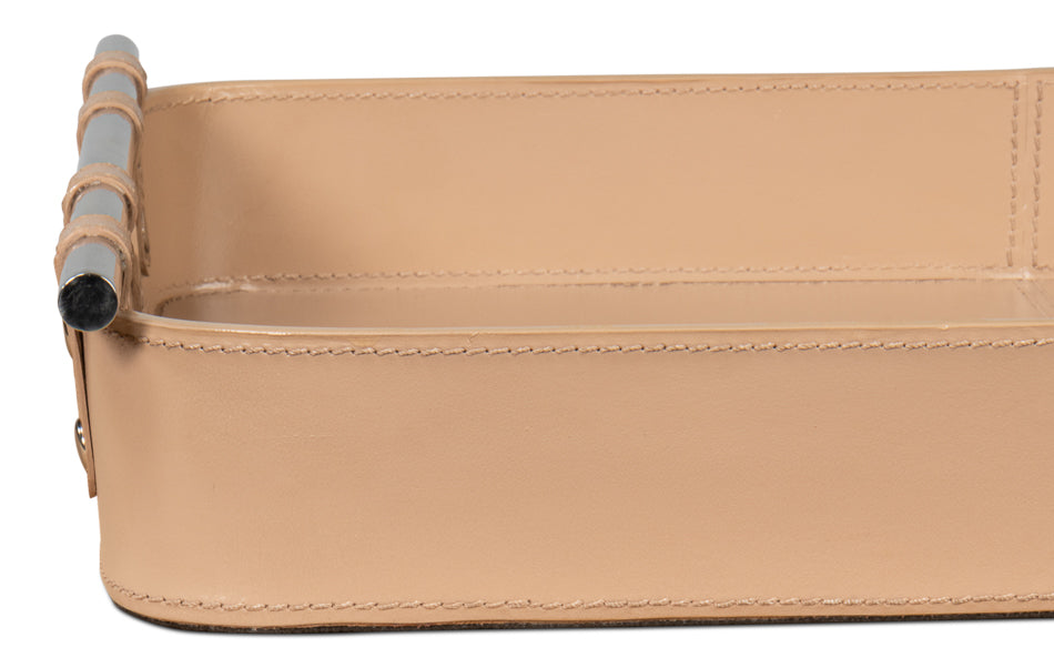 Safari Leather Tray, Mushroom by Sarreid Ltd - view 9