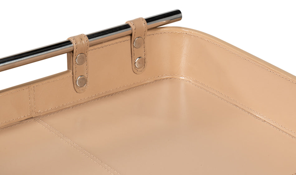 Safari Leather Tray, Mushroom by Sarreid Ltd - view 11