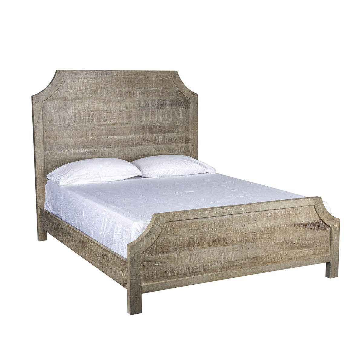 Amelie Solid Wood Queen Bed Frame - Vintage Taupe