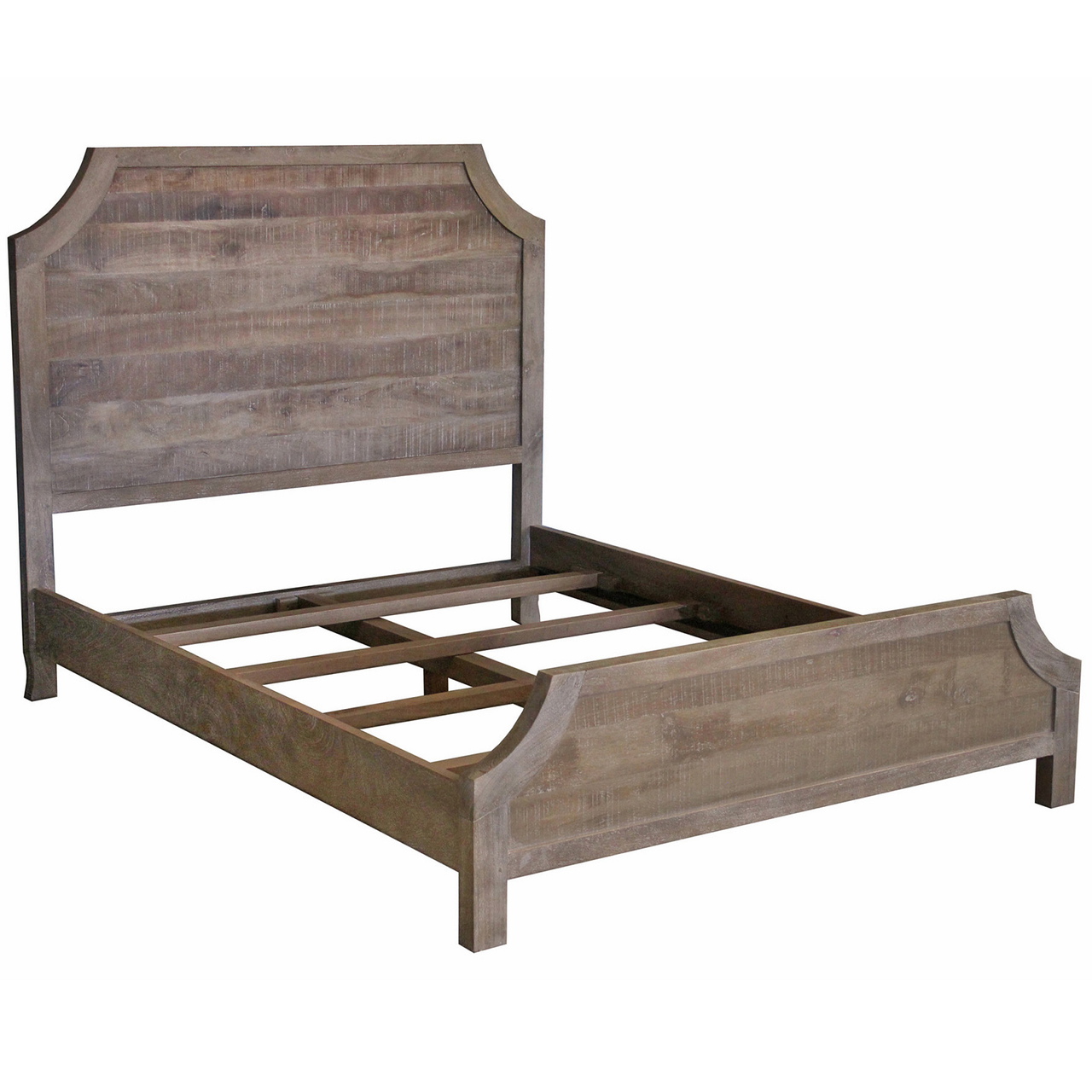 Amelie Solid Wood Queen Bed Frame - Vintage Taupe