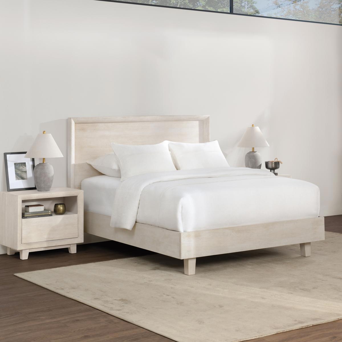 Reece Bed - Seashell White - Eastern King