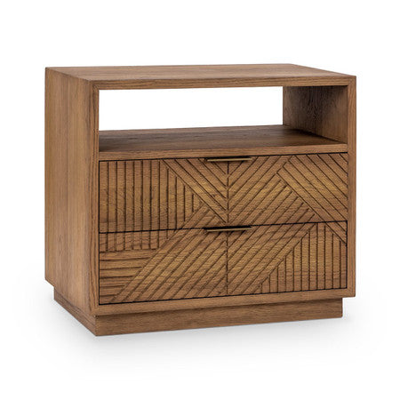 Santa Clara Solid Wood 2Dwr Nightstand - Caramel Brown