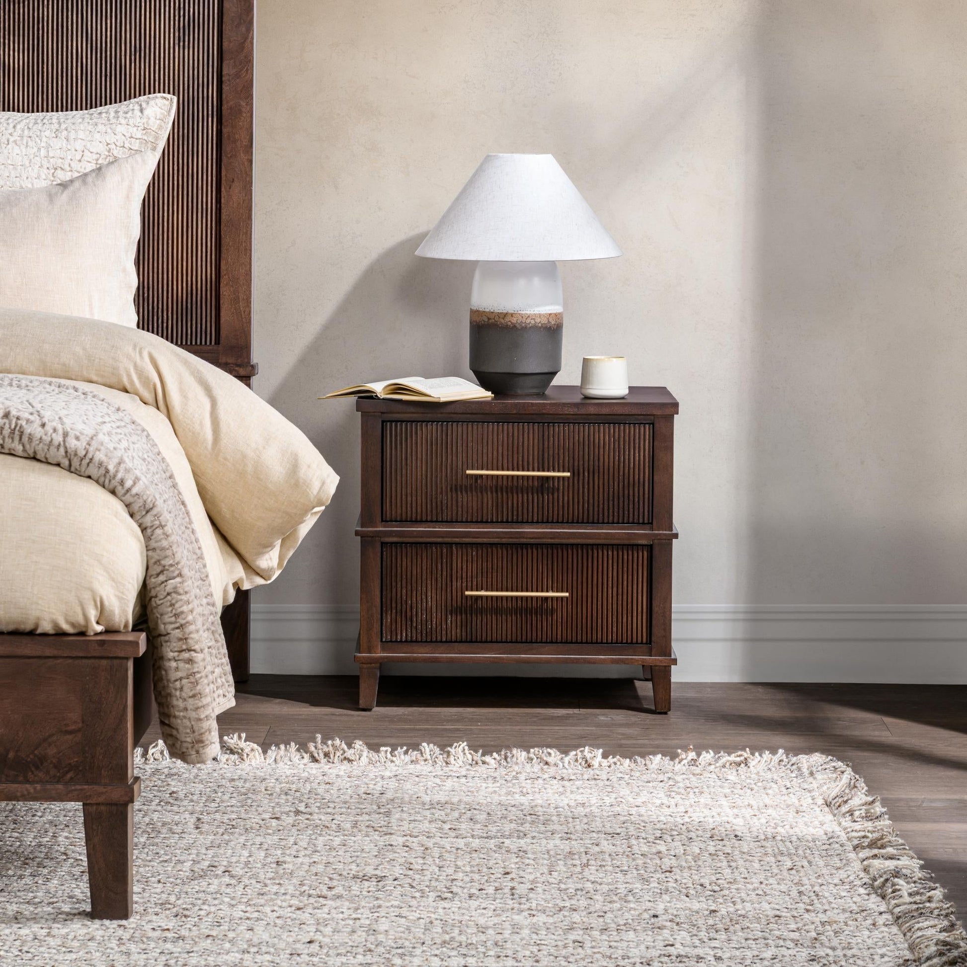 Westlake 2 Drawer Nightstand - Auburn Walnut