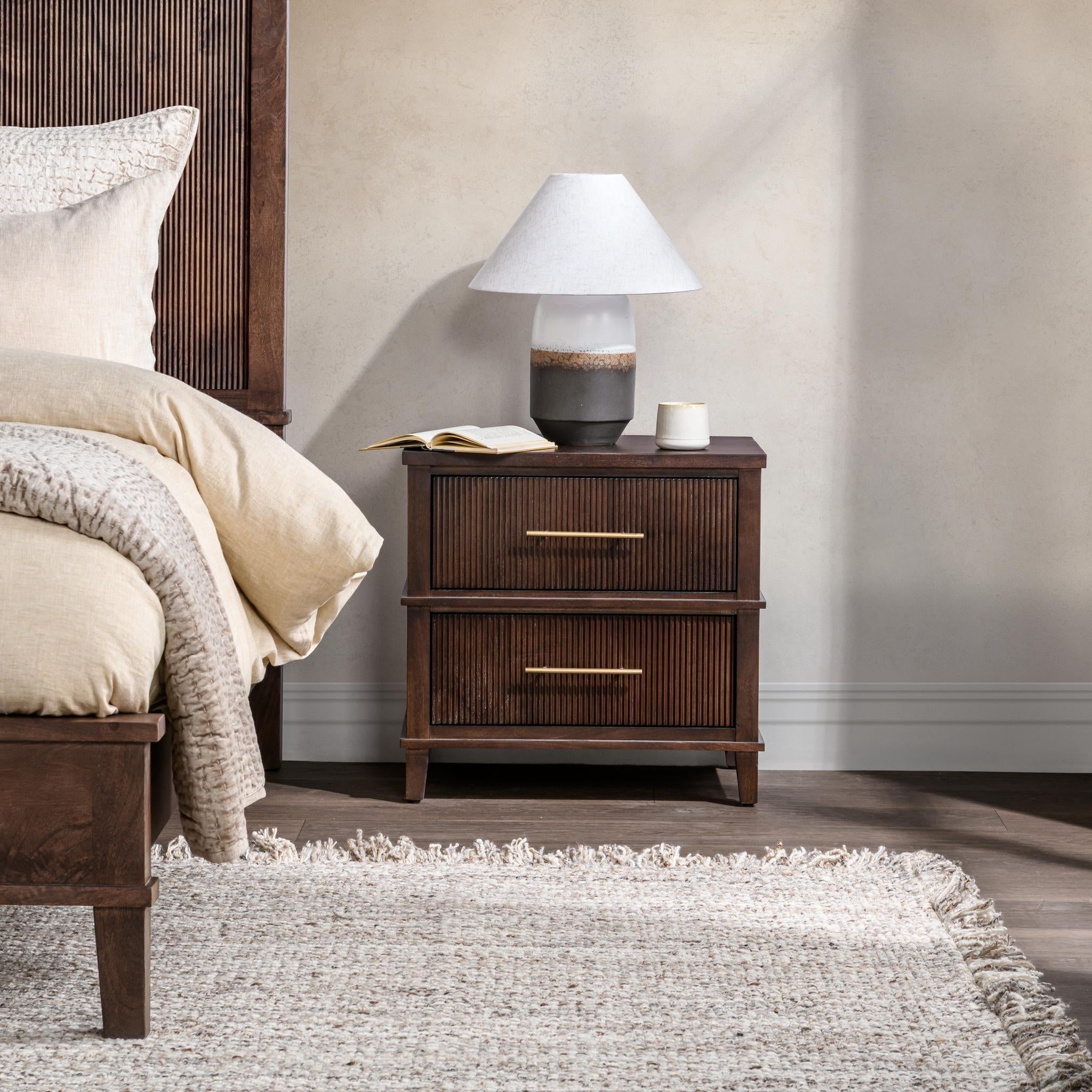 Westlake 2 Drawer Nightstand - Auburn Walnut