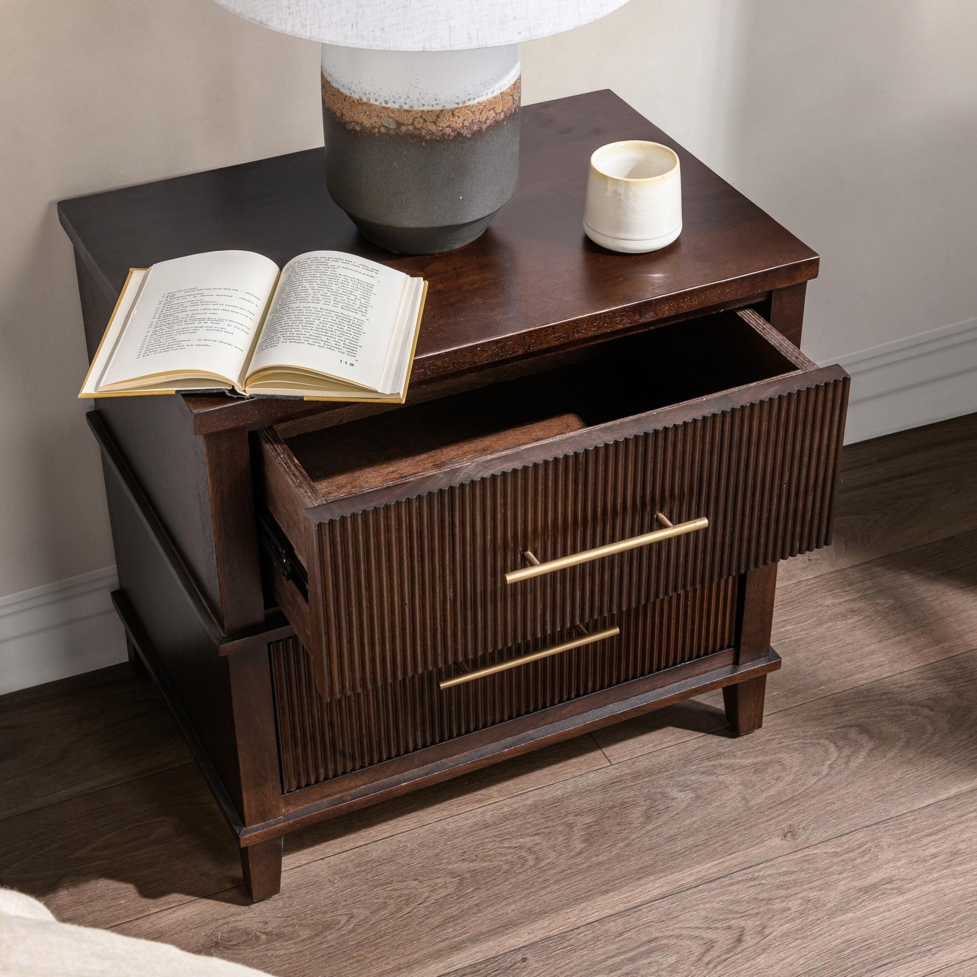 Westlake 2 Drawer Nightstand - Auburn Walnut