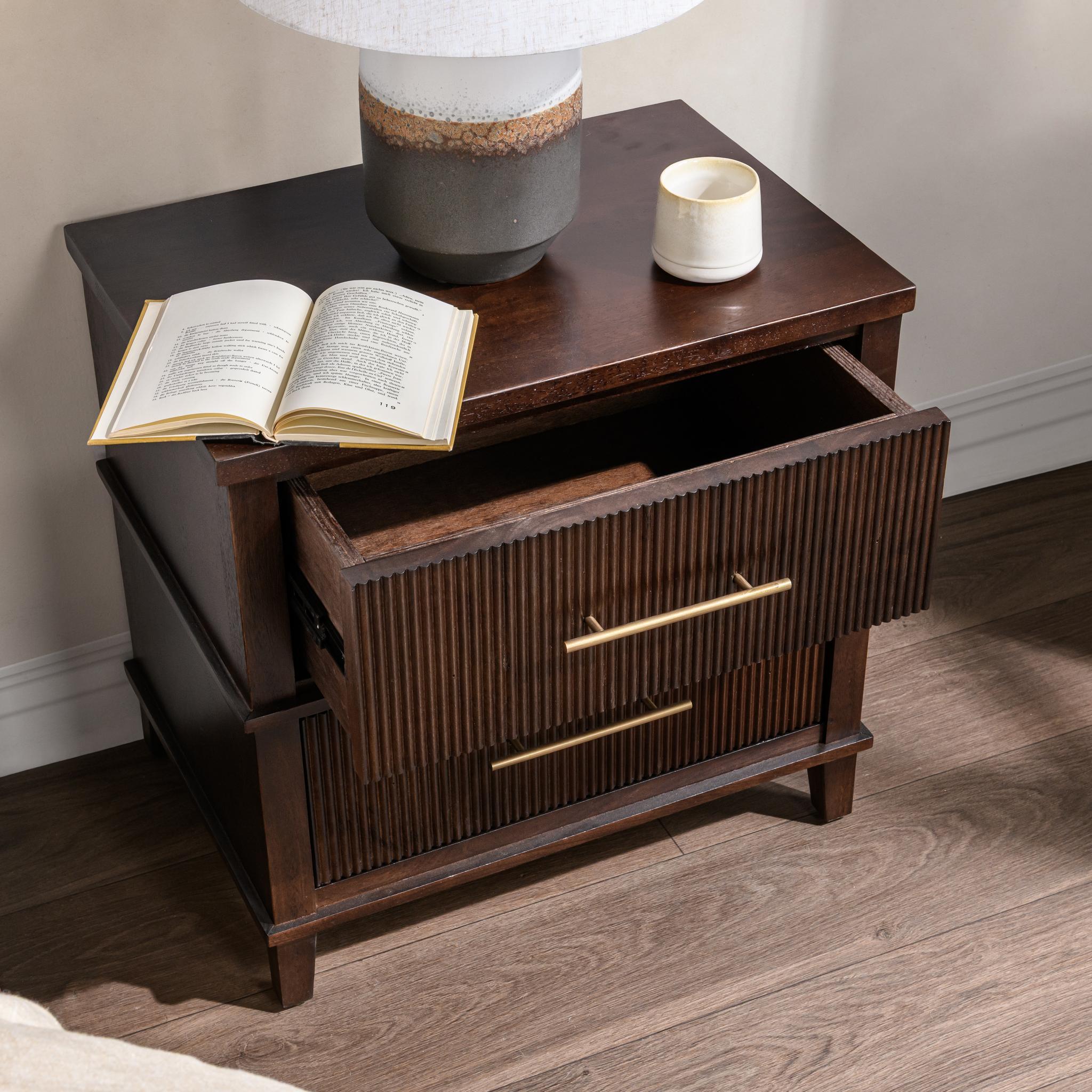 Westlake 2 Drawer Nightstand - Auburn Walnut