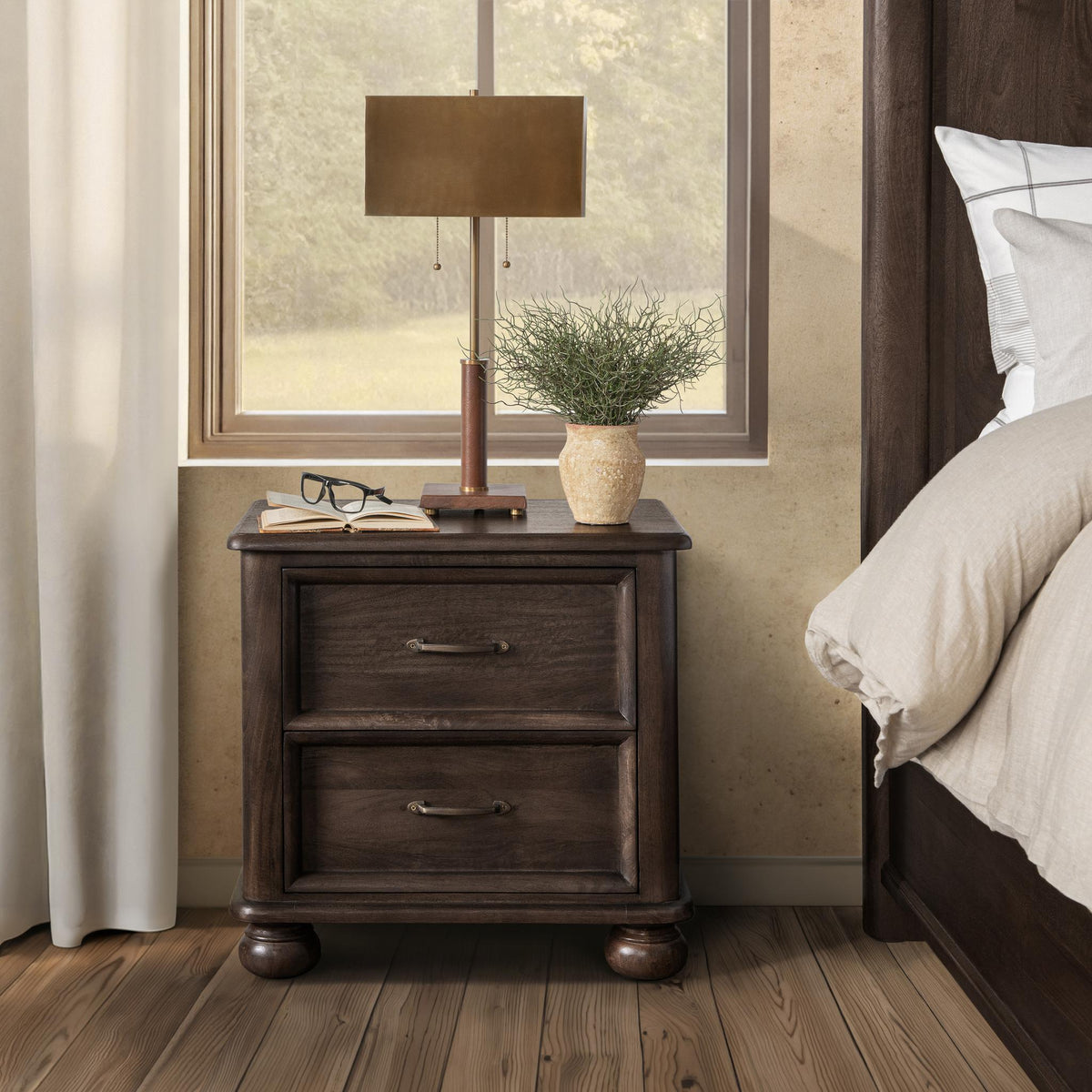Brookside Nightstand - Cocoa Brown / 2 Drawer by Classic Home - view 7