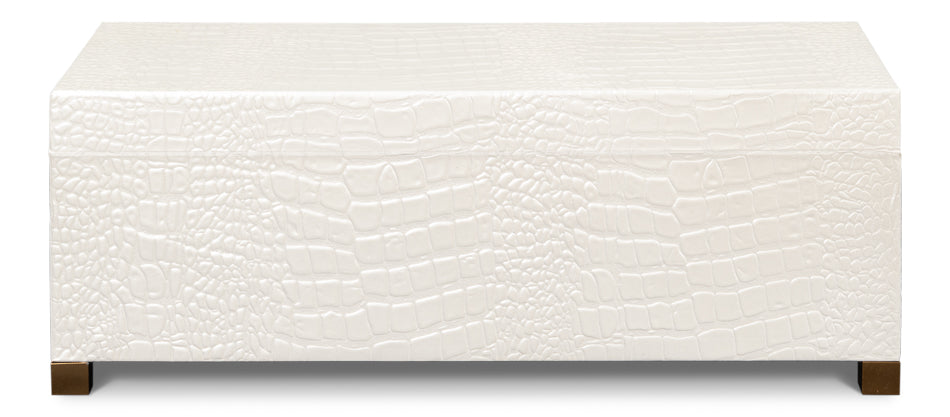Lyle Leather Box, Pearl by Sarreid Ltd - view 8