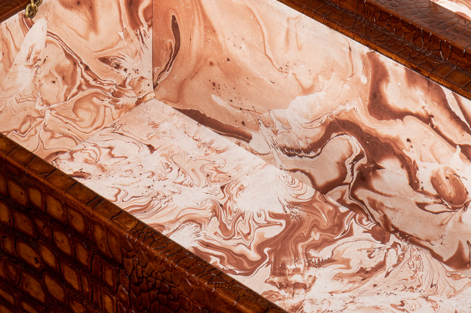 Lyle Leather Box, Tan Tessoro by Sarreid Ltd - view 11