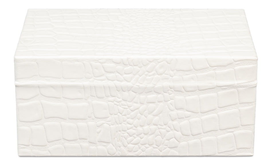 Candece Leather Box, Pearl, S/2 by Sarreid Ltd - view 8
