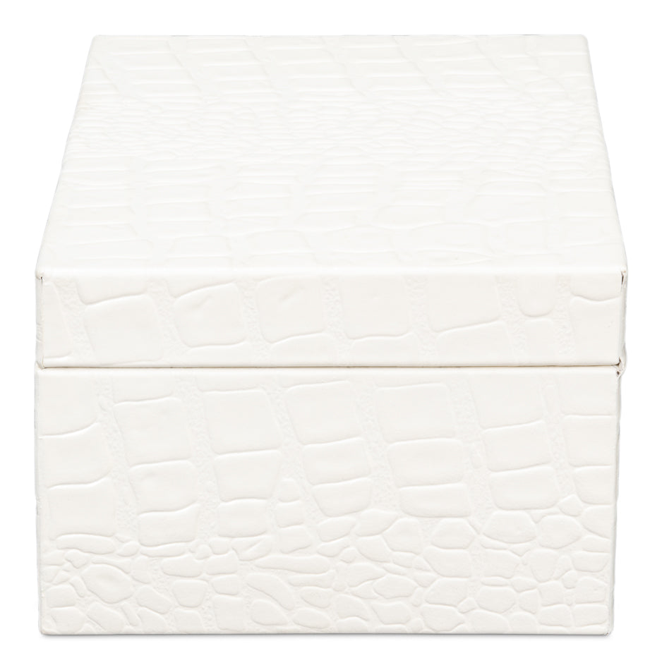 Candece Leather Box, Pearl, S/2 by Sarreid Ltd - view 9