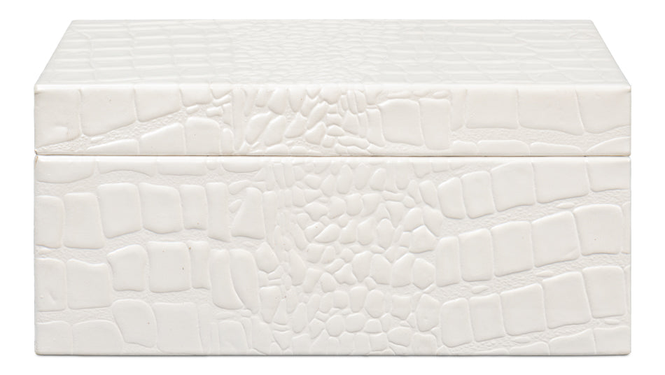 Candece Leather Box, Pearl, S/2 by Sarreid Ltd - view 11
