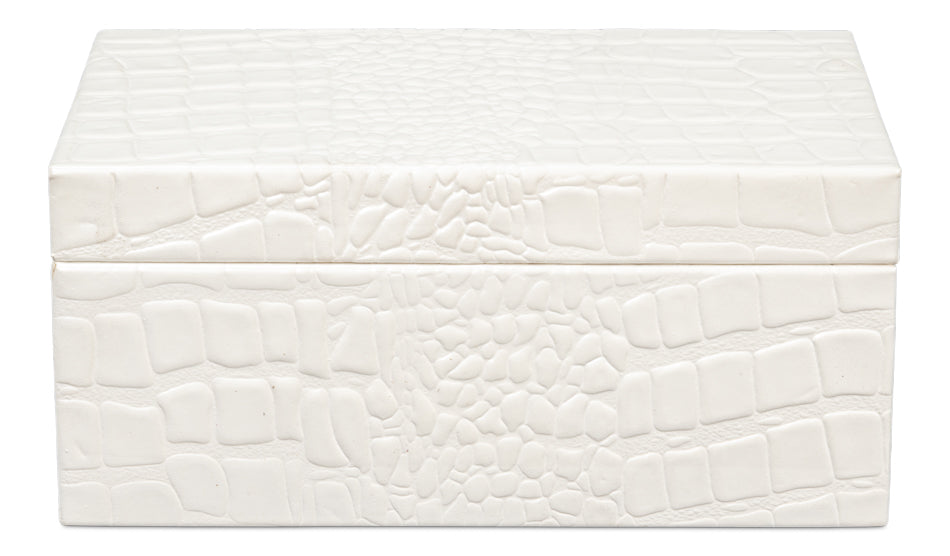 Candece Leather Box, Pearl, S/2 by Sarreid Ltd - view 2