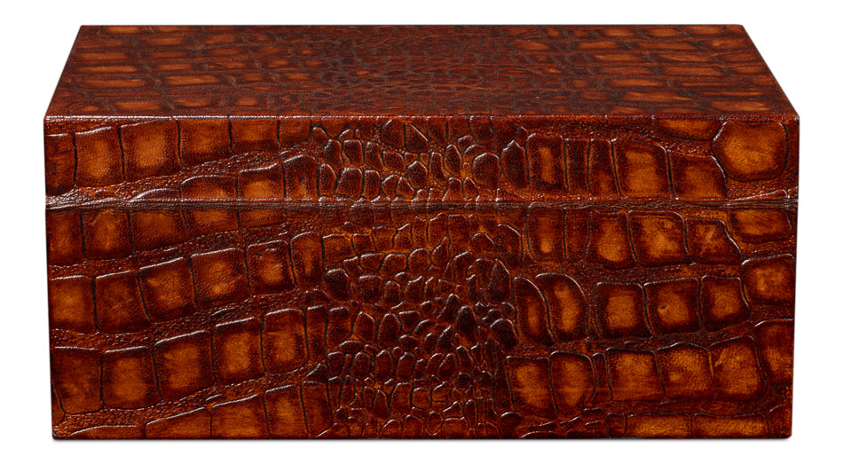 Candece Leather Box, Tan, S/2 by Sarreid Ltd - view 8