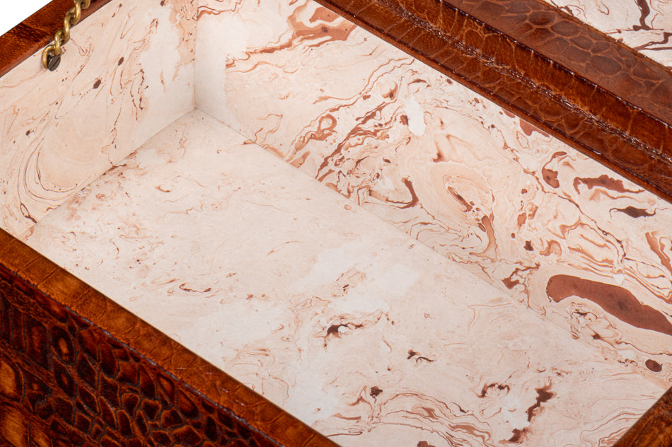 Candece Leather Box, Tan, S/2 by Sarreid Ltd - view 10